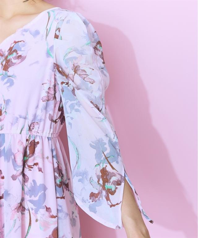ワンピース ロング マキシ 大きいサイズ レディース 袖ドロスト