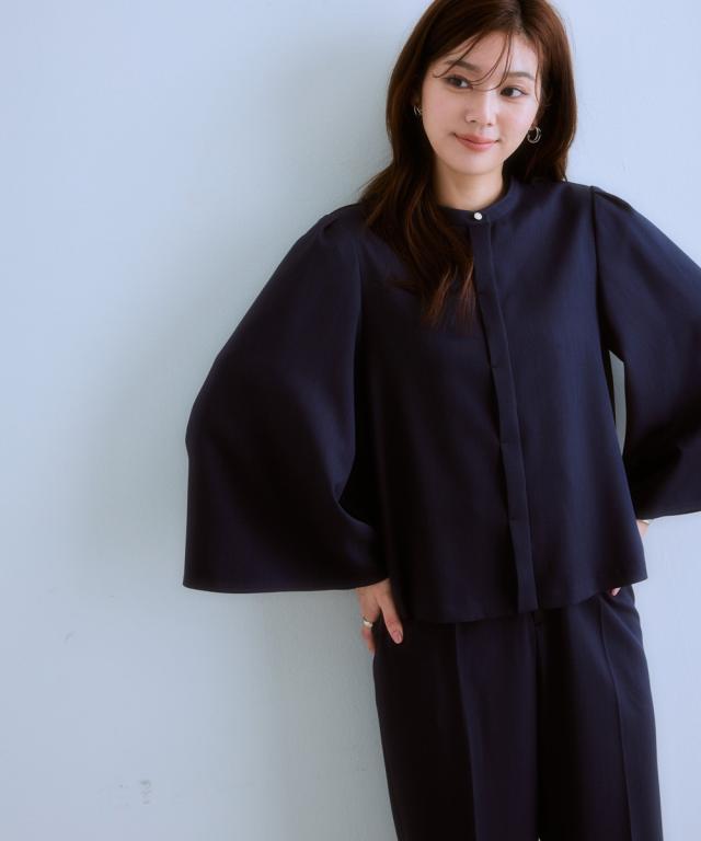 スーツ パンツ 大きいサイズ レディース ドビー素材フレア ジャケット