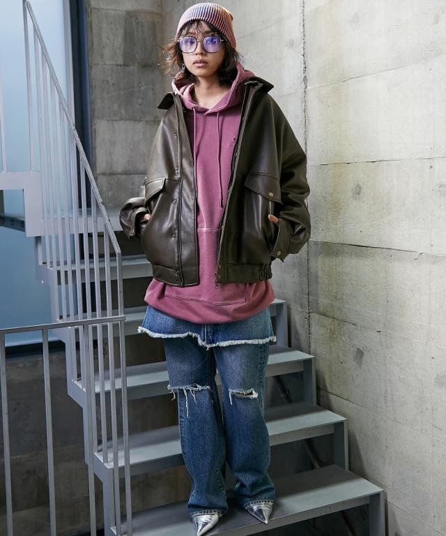 ジャケット アウター 大きいサイズ レディース フェイクレザー ブルゾン GEVS. 対応 M〜5L ニッセン nissen agesugi_sfaの通販は