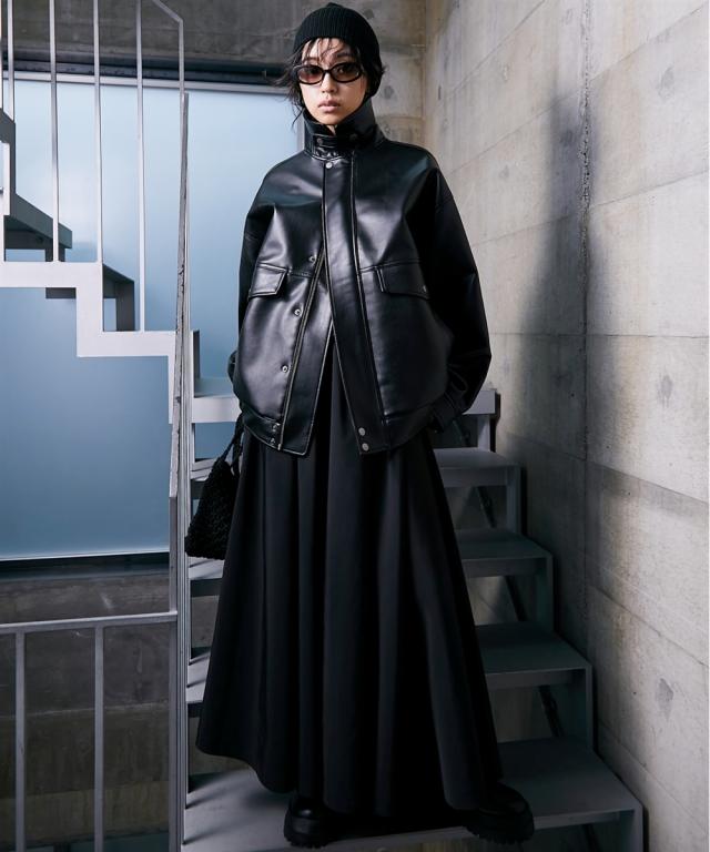 ジャケット アウター 大きいサイズ レディース フェイクレザー ブルゾン GEVS. 対応 M〜5L ニッセン nissen agesugi_sfaの通販は