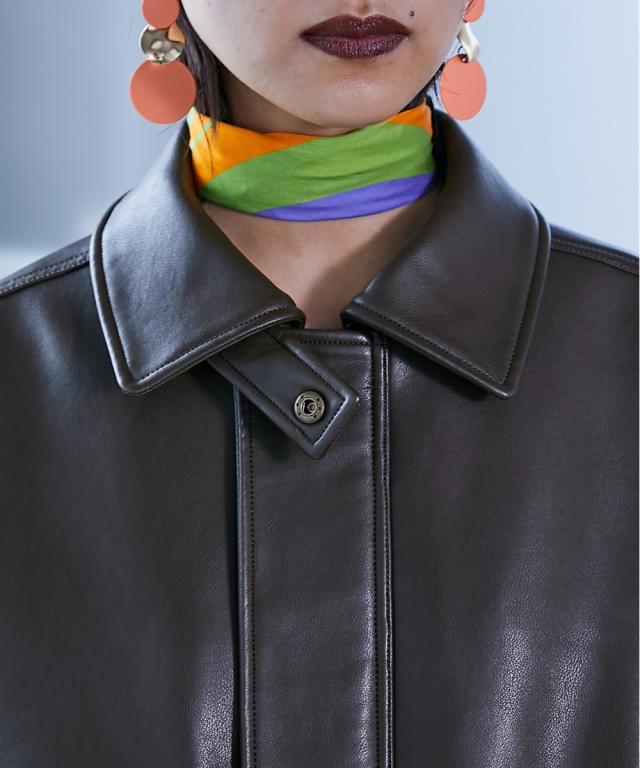 ジャケット アウター 大きいサイズ レディース フェイクレザー ブルゾン GEVS. 対応 M〜5L ニッセン nissen agesugi_sfaの通販は