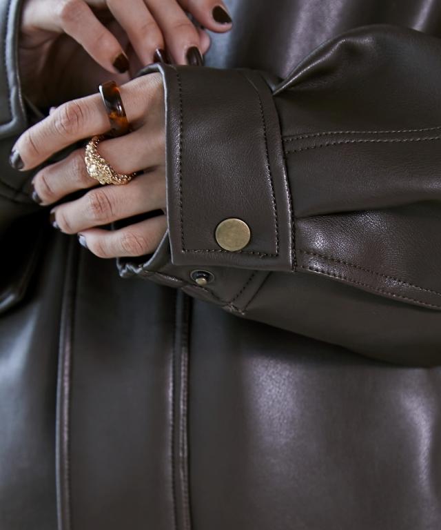 ジャケット アウター 大きいサイズ レディース フェイクレザー ブルゾン GEVS. 対応 M〜5L ニッセン nissen agesugi_sfaの通販は