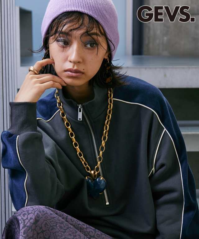 Tシャツ カットソー 大きいサイズ レディース 配色切替 ハーフ ジップ プルオーバー GEVS. 対応 M〜5L ニッセン nissen agesugi_sfa