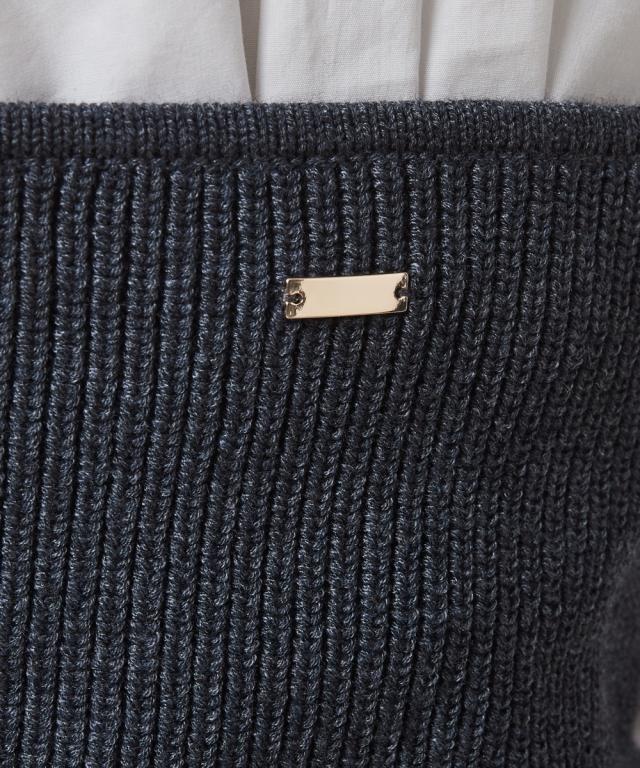 大きいサイズ レディース ダブルジップ ニット ビスチェ シックス