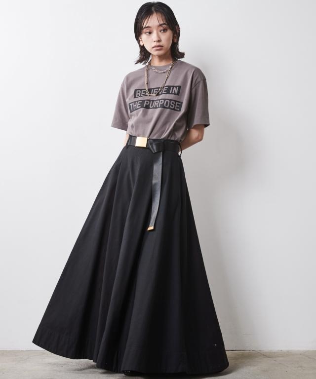 ロングスカート 大きいサイズ レディース 綿100％ バック サテンタックフレア マキシ スカート シックス タイル 対応 6L/8L/10L ニッセン nissen_6