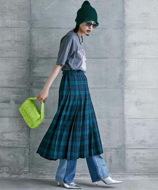 ストレートパンツ 大きいサイズ レディース 綿100％ パッチワークワイド ストレート デニム パンツ GEVS. 美脚 ボトムス ウエスト70〜88cm ニッセン nissen_9