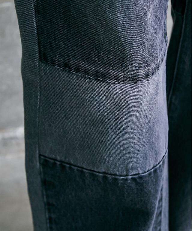 ストレートパンツ 大きいサイズ レディース 綿100％ パッチワークワイド ストレート デニム パンツ GEVS. 美脚 ボトムス ウエスト70〜88cm ニッセン nissen_16