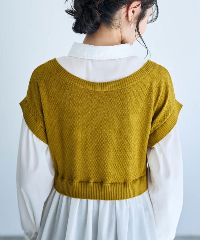衣装 ロング マキシ レディース 編み物 うつり変わり プルオーバー Otona Purete 冬  ひざ下 LL/3L/4L ニッセン nissen