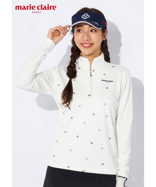 marie claire SPORT スポーツウェア トップス レディース marie claire sport 裏シャギー ハイネック シャツ UVカット  トレーニング M/L/LL/3L ニッセン nissen agesugi_sfaの通販は 8,690円