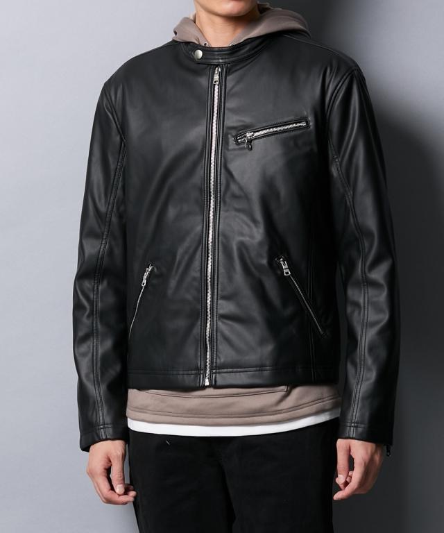 ブルゾン アウター メンズ PUシングルライダース M/L/LL ニッセン nissen agesugi_sfaの通販は 5,469円