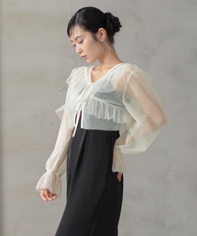 パーティドレス パンツ レディース 結婚式 パーティー ドレス チュール ボレロ ＋ オールインワン セットアップ 有  二次会 披露宴 S/M/L ニッセン nissen agesugi_sfaの通販は