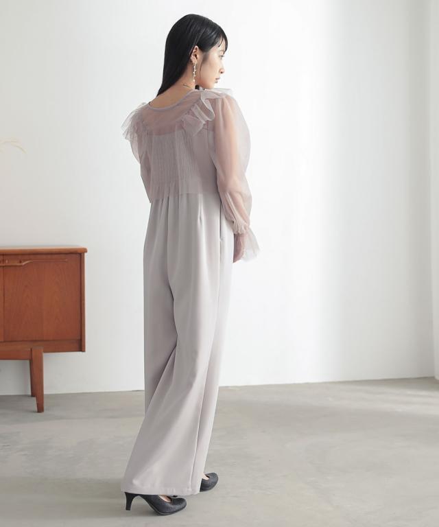 パーティドレス パンツ レディース 結婚式 パーティー ドレス チュール ボレロ ＋ オールインワン セットアップ 有  二次会 披露宴 S/M/L ニッセン nissen agesugi_sfaの通販は