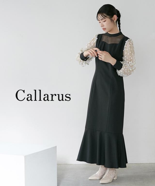 新品・3L】Callarusカラルス デザインチュールトップス ワンピース 黒