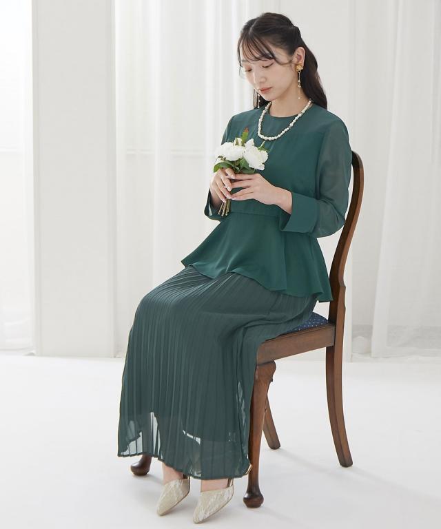 パーティドレス ワンピース レディース 結婚式 パーティー ドレス ウエスト ペプラム プリーツ デザイン 有 二次会 披露宴 お呼ばれ M/L ニッセン nissen_7