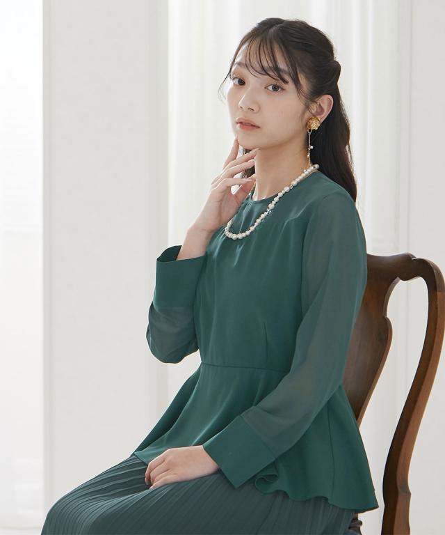 パーティドレス ワンピース レディース 結婚式 パーティー ドレス ウエスト ペプラム プリーツ デザイン 有 二次会 披露宴 お呼ばれ M/L ニッセン nissen_8