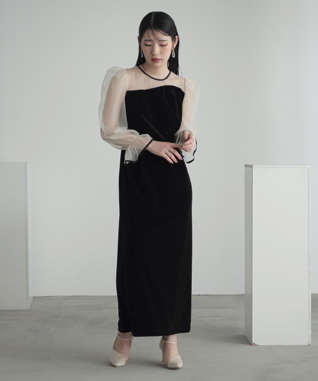 パーティドレス ワンピース レディース 結婚式 パーティー オケージョン ドレス アシメ デザイン ベロア 有 〔Callarus〕 二次会 披露宴 S/M/L ニッセン nissen_2