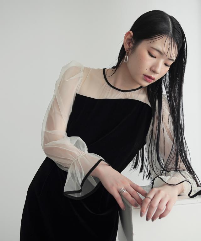 パーティドレス ワンピース レディース 結婚式 パーティー オケージョン ドレス アシメ デザイン ベロア 有 〔Callarus〕 二次会 披露宴 S/M/L ニッセン nissen_7