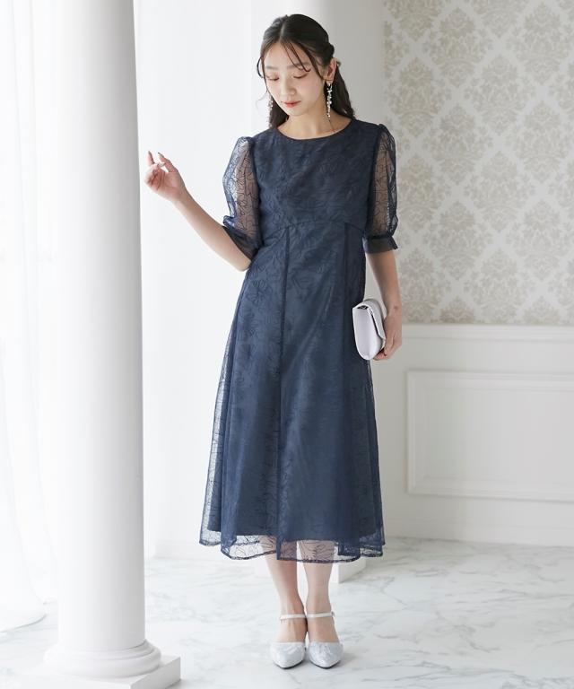 パーティドレス ワンピース レディース 結婚式 パーティー ドレス 刺繍 レース ラウンド ウエスト 切り替え 有 春 夏 秋 冬 二次会 披露宴 M/L ニッセン nissen_7