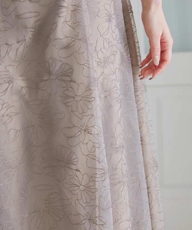 パーティドレス ワンピース レディース 結婚式 パーティー ドレス 刺繍 レース ラウンド ウエスト 切り替え 有 春 夏 秋 冬 二次会 披露宴 M/L ニッセン nissen_12