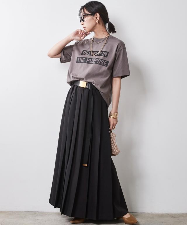 ロングスカート レディース プリーツ マキシ スカート シックス タイル