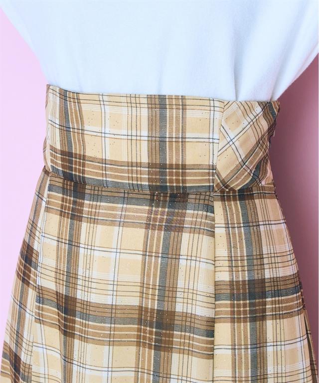 ロングスカート 大きいサイズ レディース ラメチェック スカート marun マキシスカート 長め ロンスカ L/LL/3L/4L/5L ニッセン nissen_8