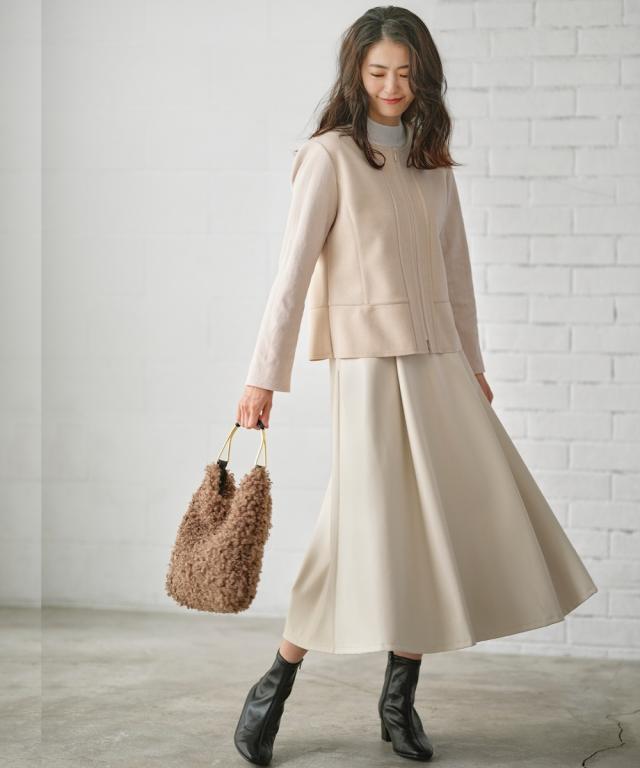 ロングスカート 大きいサイズ レディース フェイクレザーフレア スカート OtonaSMILE マキシスカート 長め ロンスカ 5L/6L ニッセン nissen_8