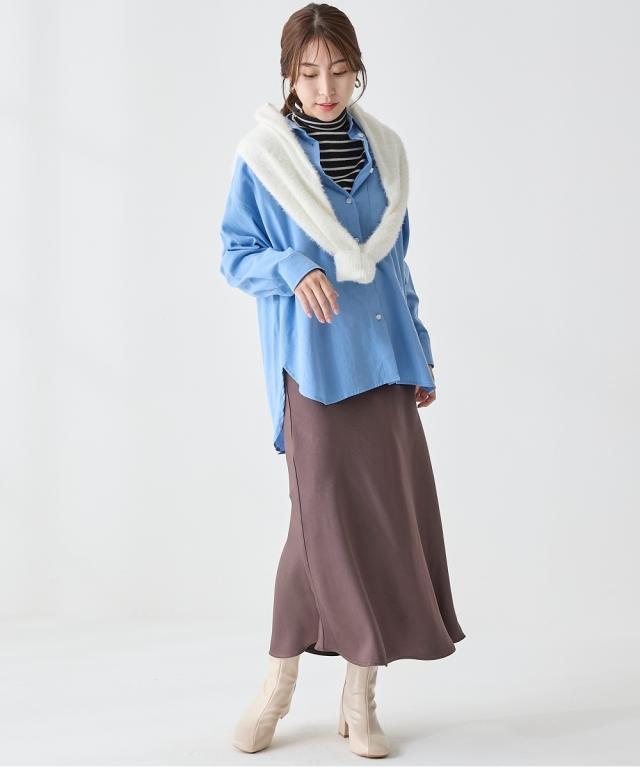 ロングスカート 大きいサイズ レディース サテンマーメイド スカート OtonaSMILE マキシスカート 長め ロンスカ 5L/6L ニッセン nissen_9