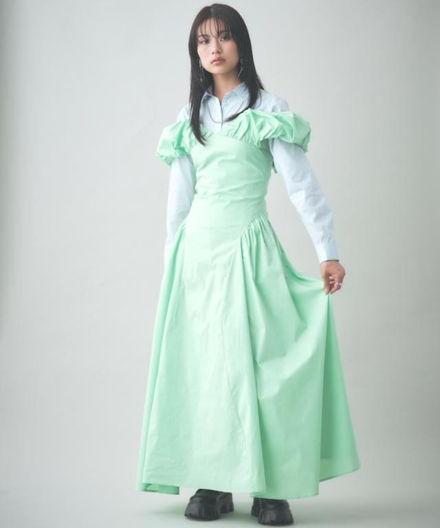 ワンピース ロング マキシ レディース バルーン  ひざ下 M〜L/L〜LL ニッセン nissen