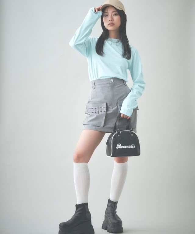ミニスカート レディース カーゴミニ スカート M〜L/L〜LL ニッセン nissen agesugi_sfaの通販は