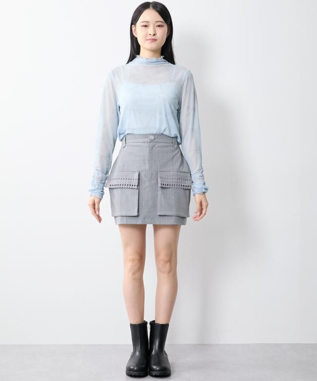 ミニスカート レディース カーゴミニ スカート M〜L/L〜LL ニッセン nissen agesugi_sfaの通販は