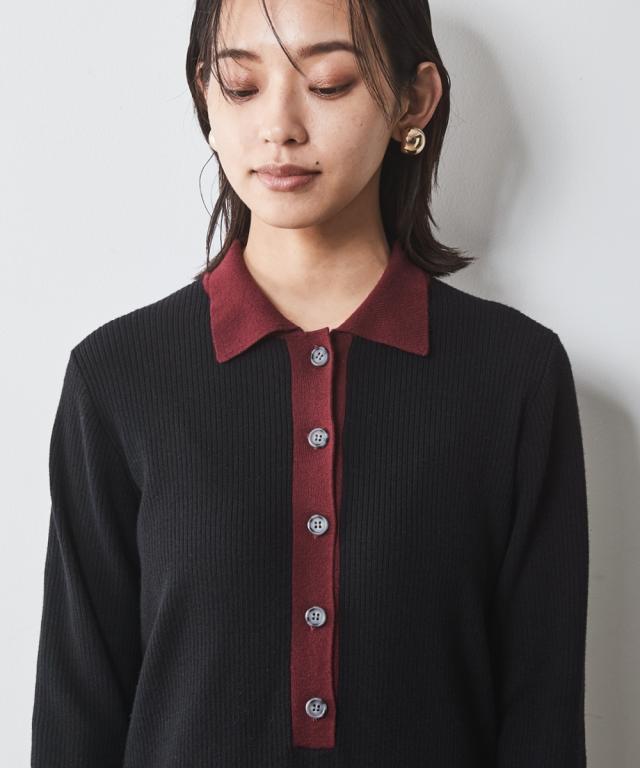 ワンピース ロング マキシ 大きいサイズ レディース ポロ衿 ニット