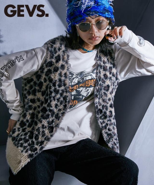 ベスト レディース へアリー ニット GEVS. 対応 冬  重ね着 レイヤード M〜5L ニッセン nissen