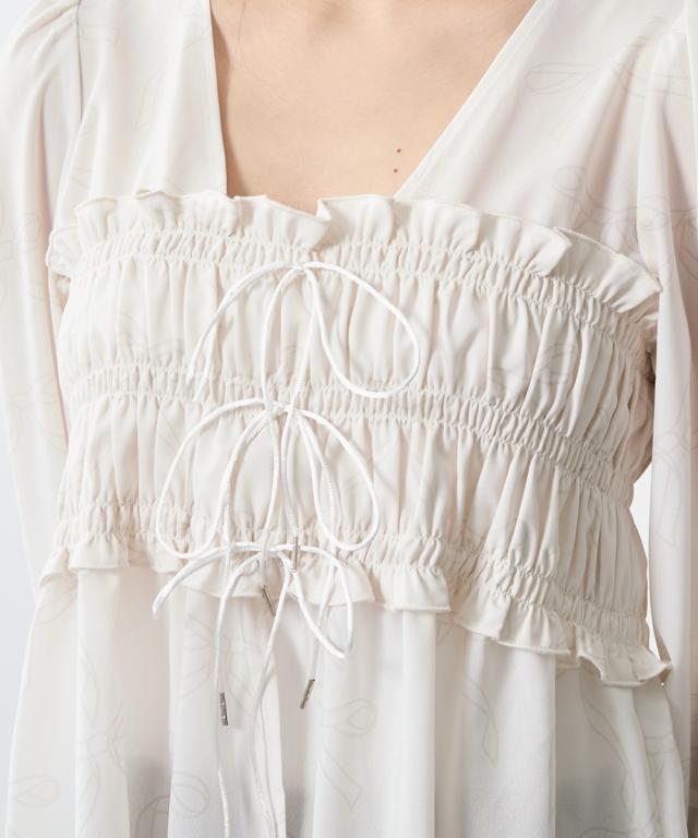 シャツ ブラウス レディース パフスリーブ M〜L/L〜LL ニッセン nissen