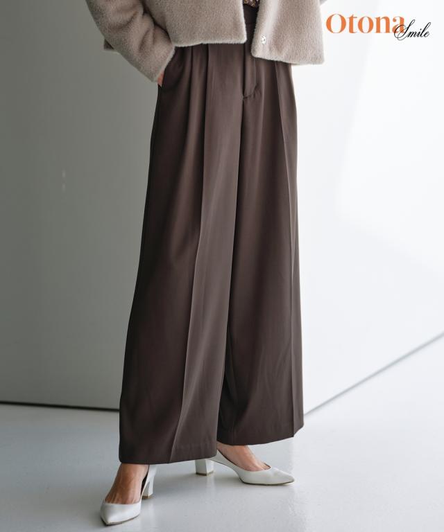 テーパードパンツ レディース 2タック パンツ OtonaSMILE  美脚 ボトムス ズボン LL/3L/4L ニッセン nissen agesugi_sfaの通販は 6,039円