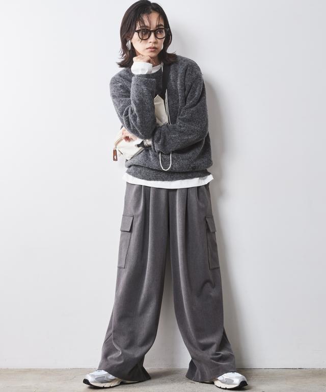 プリーツプリーズのグレー 波模様 サルエルパンツ （PLEATS PLEASE 