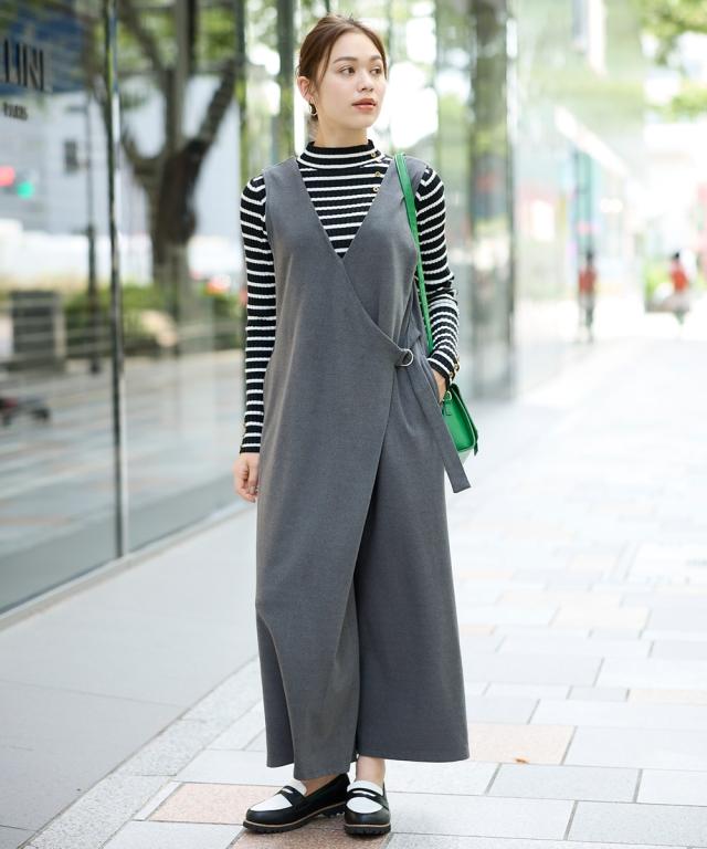 ニッセン] サロペット シャーリングティアードジャンプスーツ【ERES