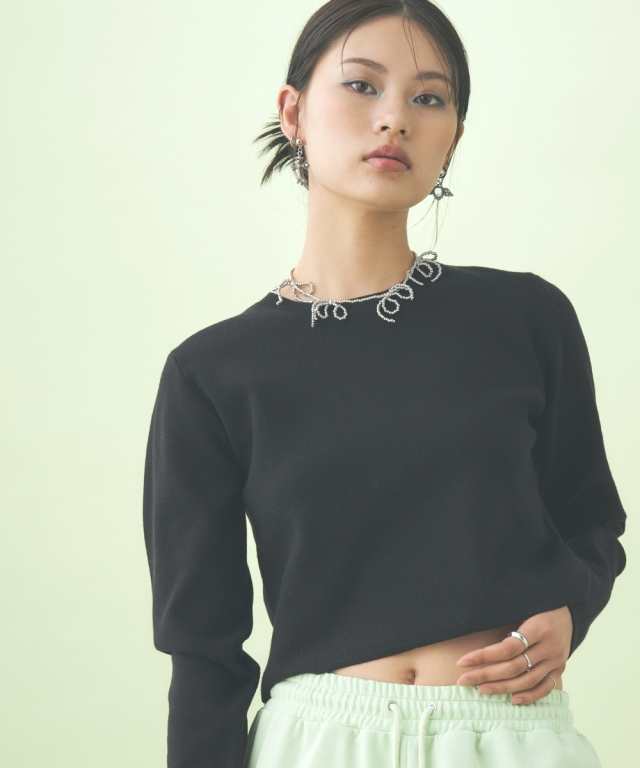 Tシャツ カットソー レディース クロップド ニット トップス 冬 M〜L/L〜LL ニッセン nissen agesugi_sfaの通販はニット・セーター