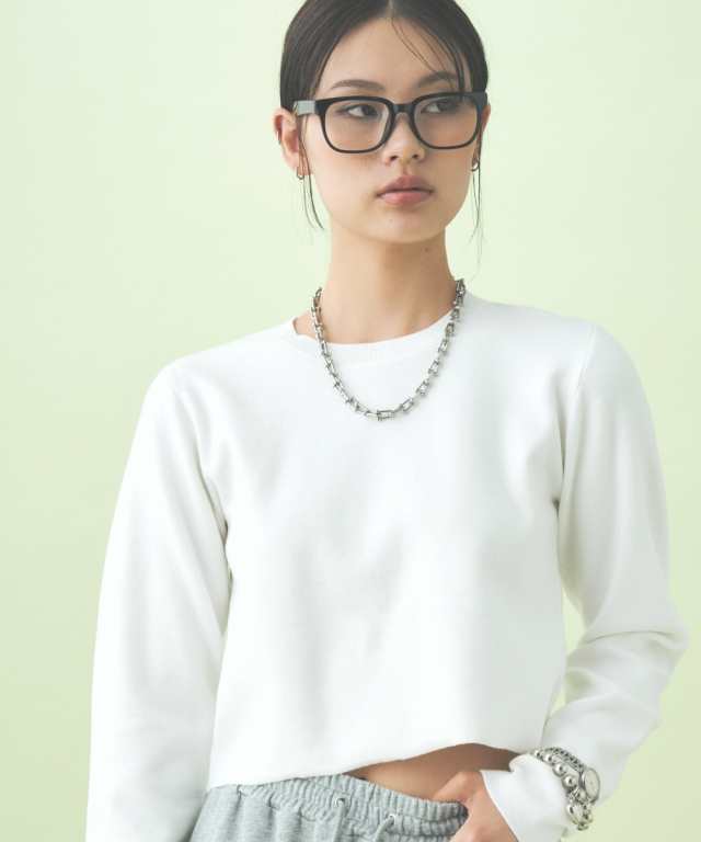 Tシャツ カットソー レディース クロップド ニット トップス 冬 M〜L/L〜LL ニッセン nissen agesugi_sfaの通販は