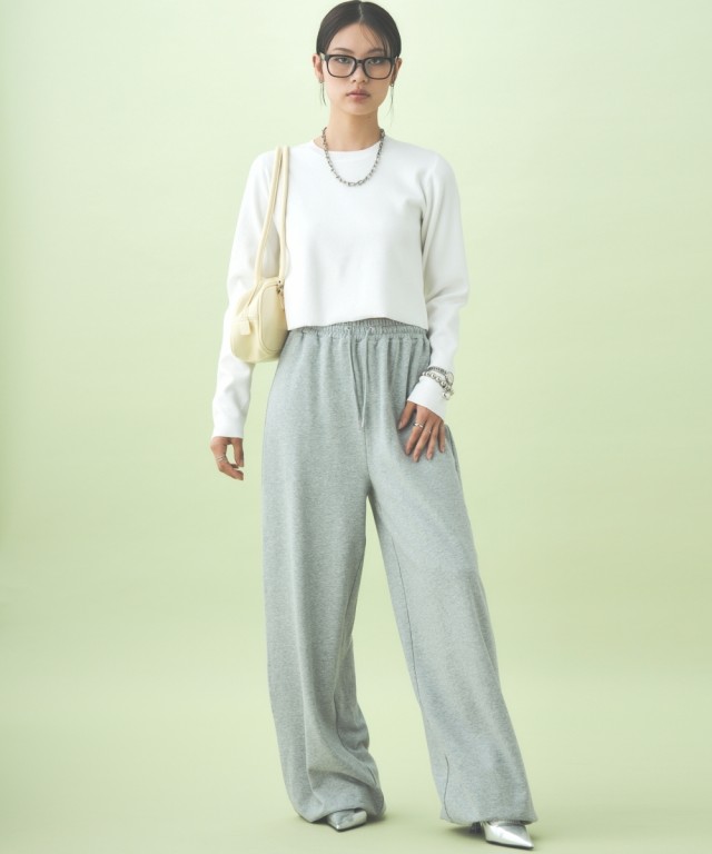 Tシャツ カットソー レディース クロップド ニット トップス 冬 M〜L/L〜LL ニッセン nissen agesugi_sfaの通販は