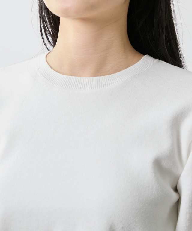 Tシャツ カットソー レディース クロップド ニット トップス 冬 M〜L/L〜LL ニッセン nissen agesugi_sfaの通販は