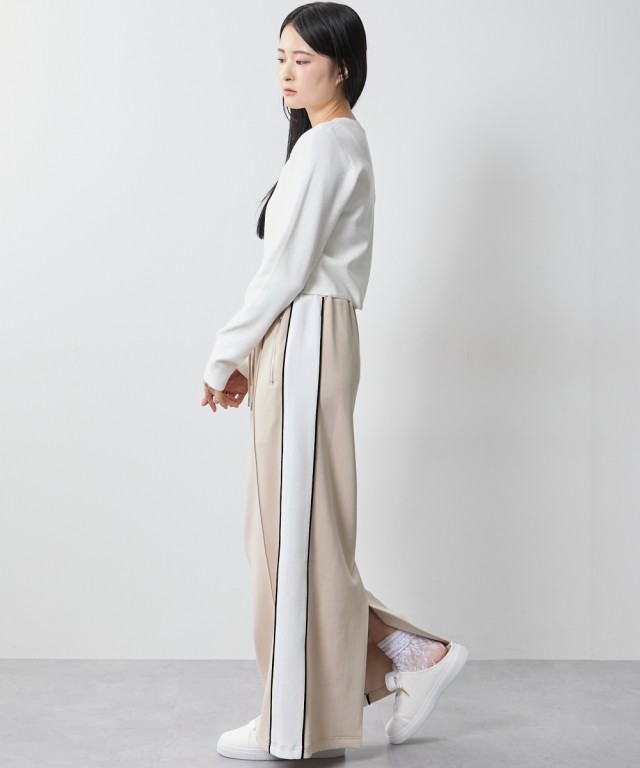 Tシャツ カットソー レディース クロップド ニット トップス 冬 M〜L/L〜LL ニッセン nissen agesugi_sfaの通販は