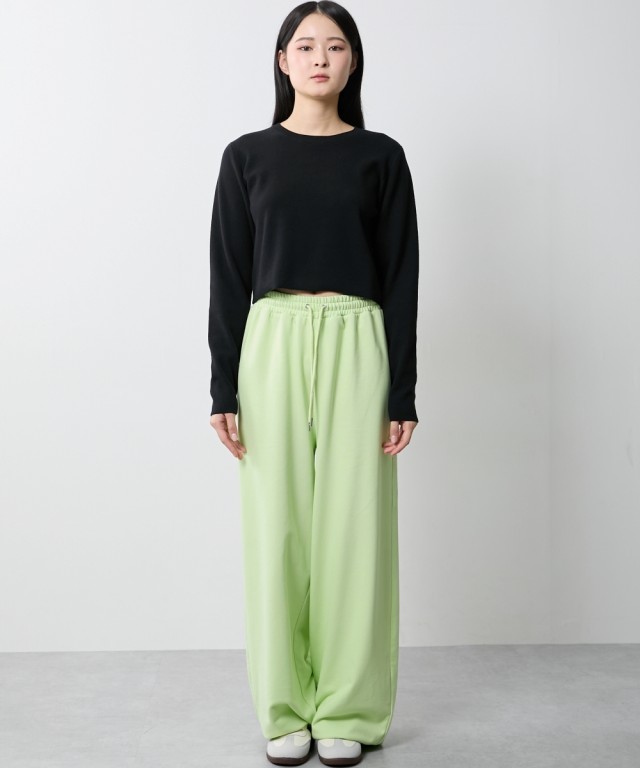 Tシャツ カットソー レディース クロップド ニット トップス 冬 M〜L/L〜LL ニッセン nissen agesugi_sfaの通販は