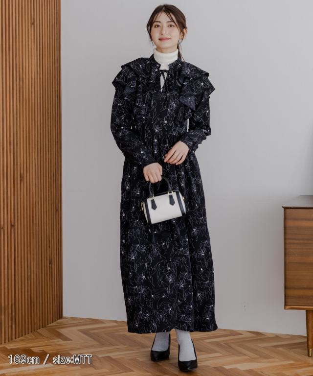 Leilian モザイク柄 ひざ丈ワンピース Leilian モザイク柄 ひざ丈ワンピース Leilian モザイク柄 ひざ