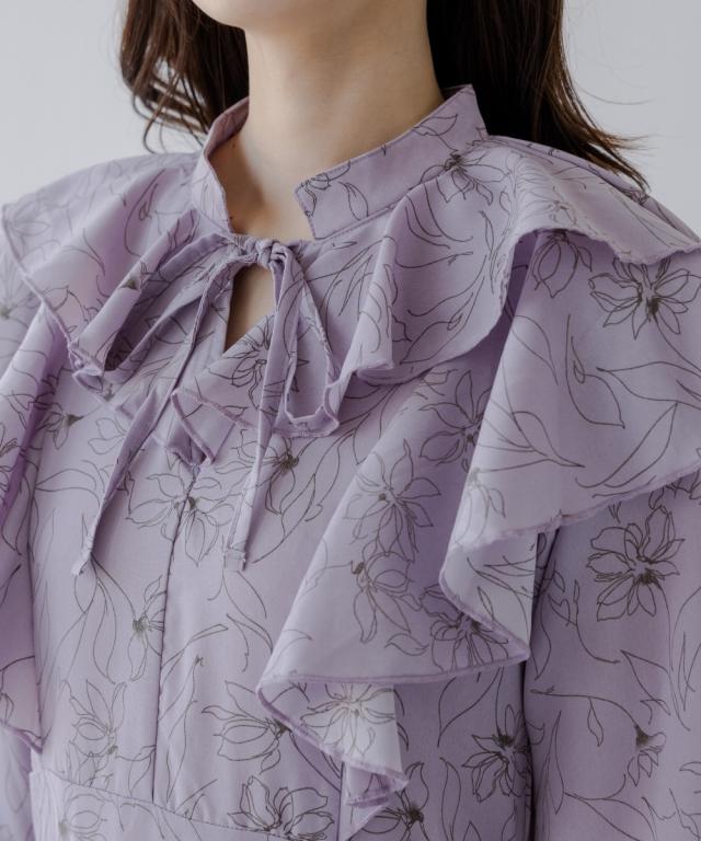 極美品✨ルフィル 定価3.9万 現行品 クラシックサテンブラウス ピンク スタンドフリルブラウス | axes femme online shop -outlet-