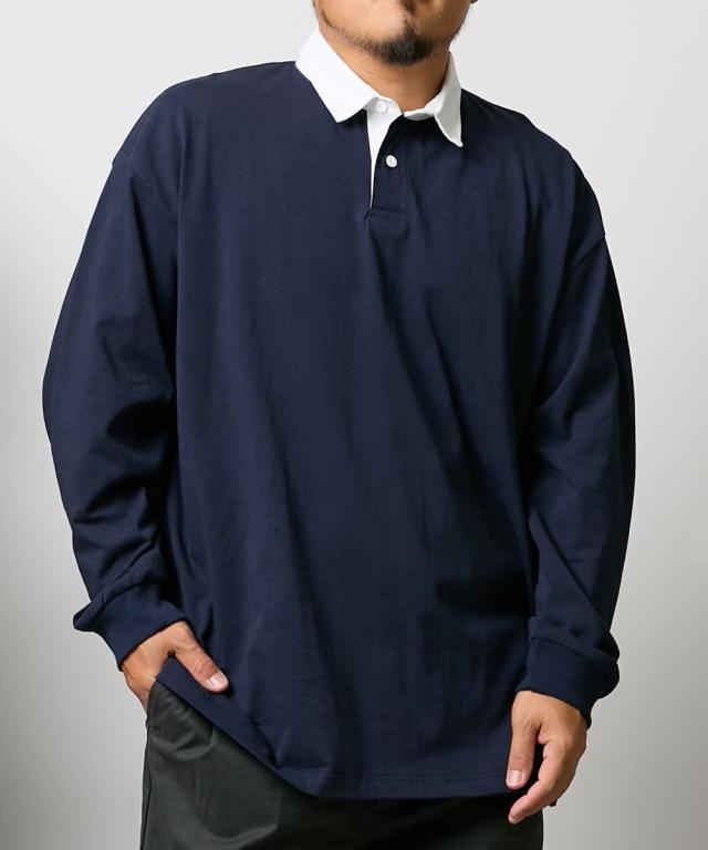 Tシャツ カットソー メンズ ルーズシルエット ラガー シャツ  トップス 3L〜10L ニッセン nissen agesugi_sfaの通販は