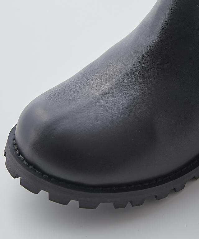 大きいサイズ レディース ゆったり幅広 タンクソールサイドゴア ショート ブーツ ワイズ4E  シューズ 25.0〜25.5cm ニッセン nissen