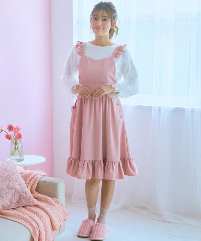 ワンピース ひざ丈 大きいサイズ レディース エプロン marun 6L/8L/10L ニッセン nissen ワンピース ひざ丈 大きいサイズ レディース エプロン marun 6L/8L/10L