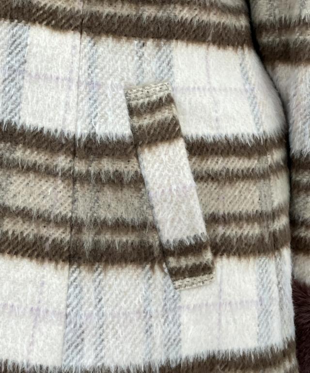 コート アウター レディース シャギーチェック marun L/LL/3L/4L/5L