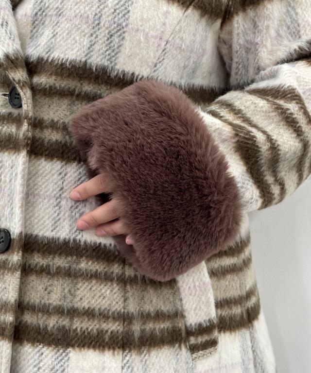 コート アウター レディース シャギーチェック marun L/LL/3L/4L/5L ニッセン nissen コート アウター レディース シャギーチェック marun L/LL/3L/4L/5L