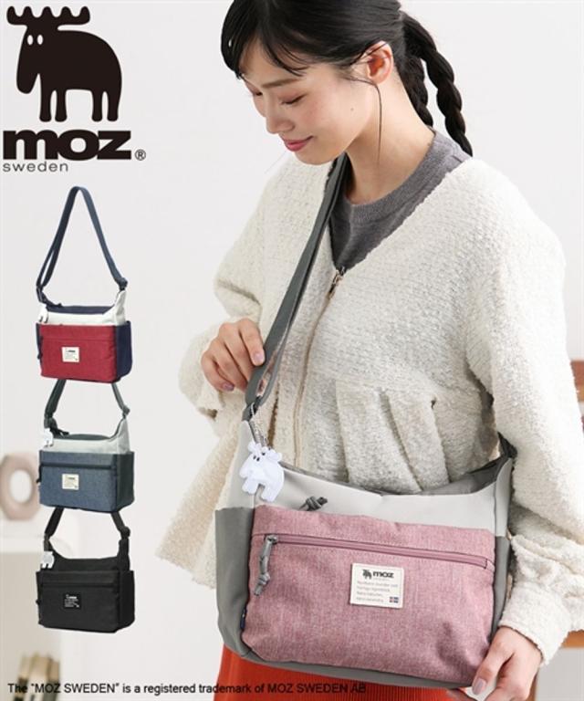 レディース moz モズ 10ポケット仕分け上手な軽量 ショルダー バッグ リフレクター付  斜め掛け かばん バック かわいい おしゃれ ニッセン nissen